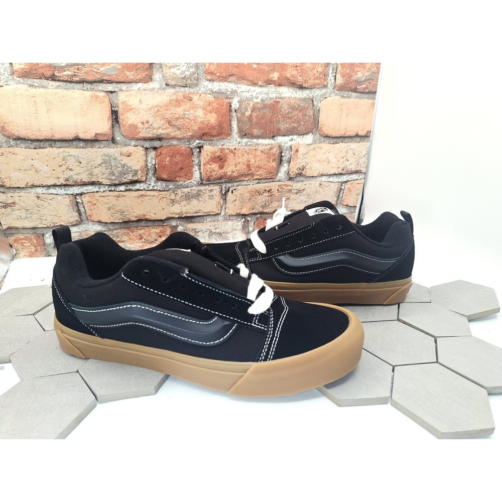 Vans Knu Skool Black Gum Men Sz 9 90s Retro Y2K Skate Shoes Rare